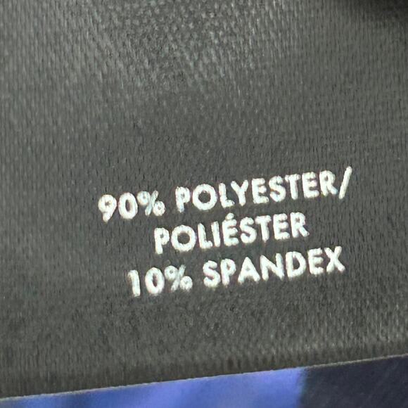 Ann Taylor Dress Womens Large Blue Black Floral Pleated Sleeveless Pullover - Picture 5 of 10